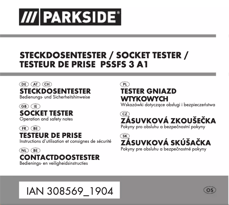 Page 1 of the manual User Manual Parkside PSSFS 3 A1
