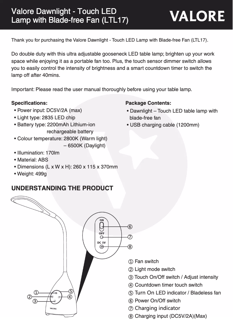 First page image of the manual for LTL17