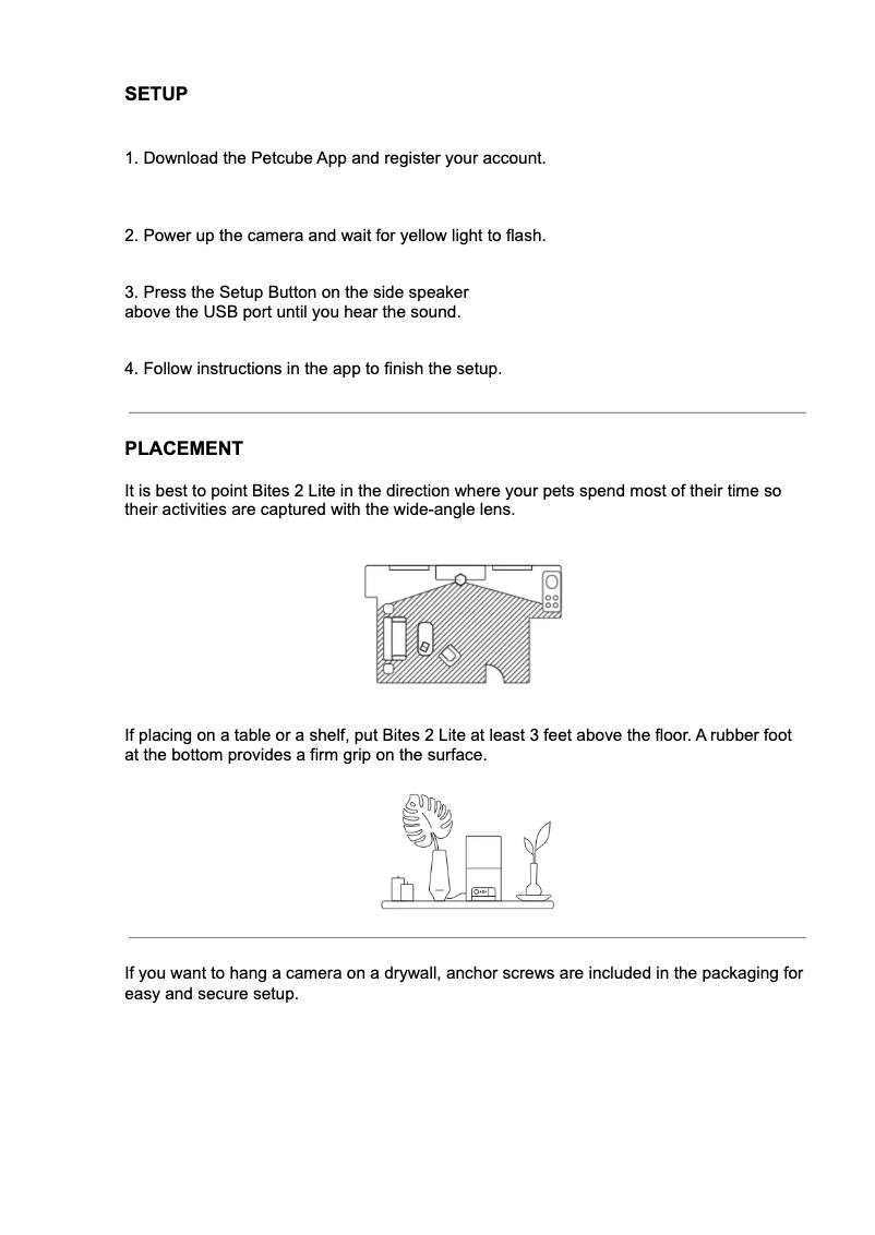 Page 1 of the manual User Manual Petcube Cam Bites 2 Lite