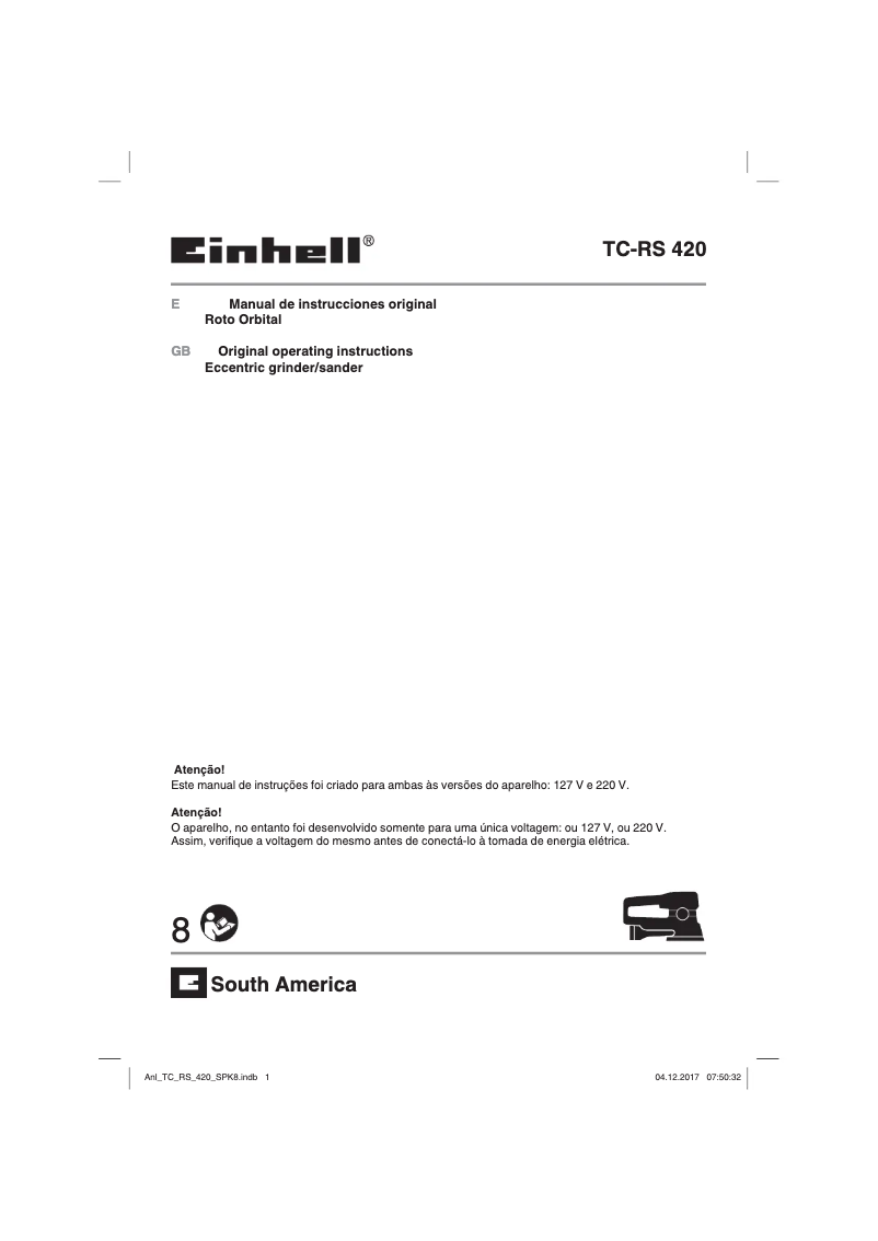 First page image of the manual for TC-RS 420