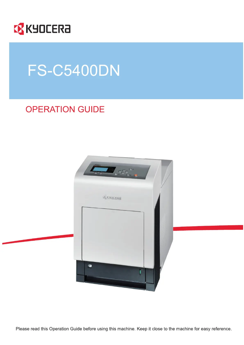Page 1 of the manual User Manual Kyocera FS-C5400DN