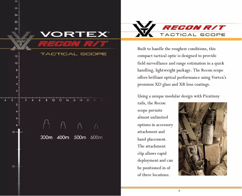 First page image of the manual for Recon