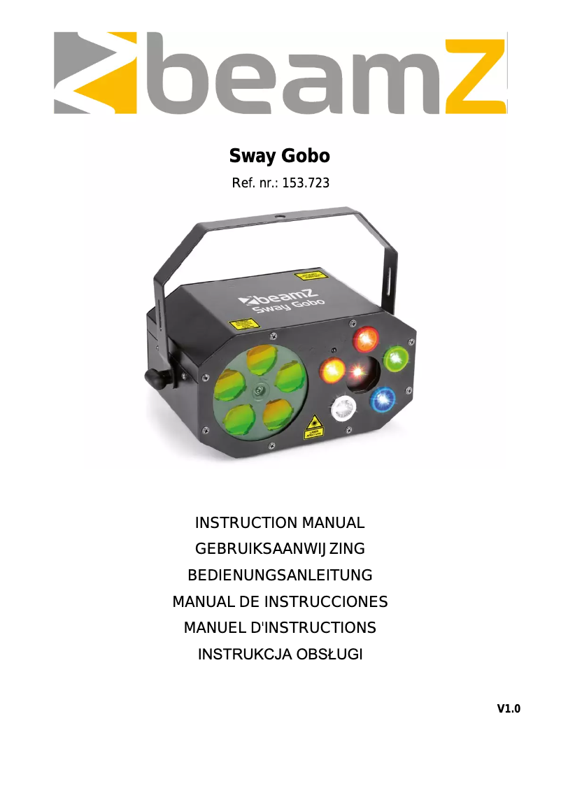 First page image of the manual for Sway Gobo