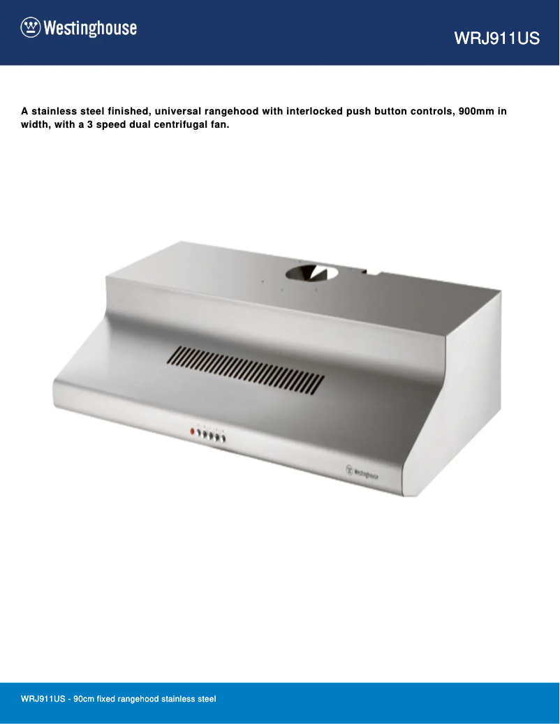 First page image of the manual for WRJ911US