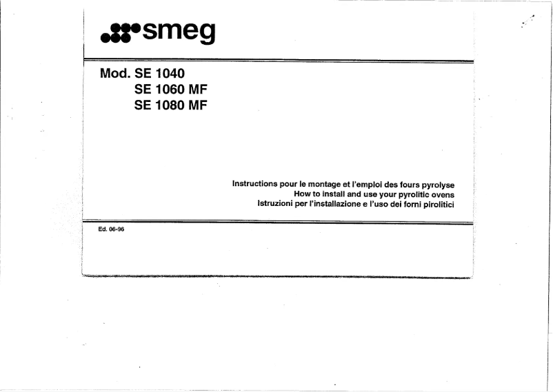 Page 1 of the manual User Manual Smeg SE 1060 MF