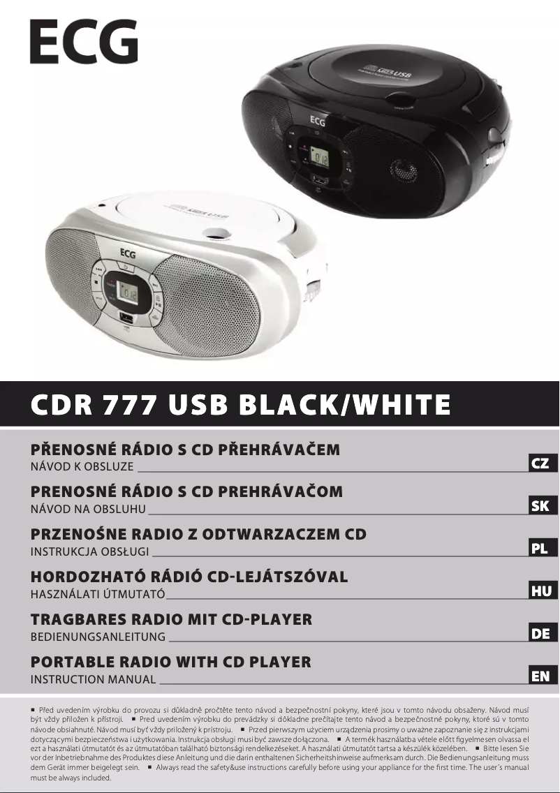 First page image of the manual for CDR 777 USB