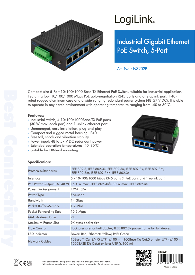 First page image of the manual for NS202P