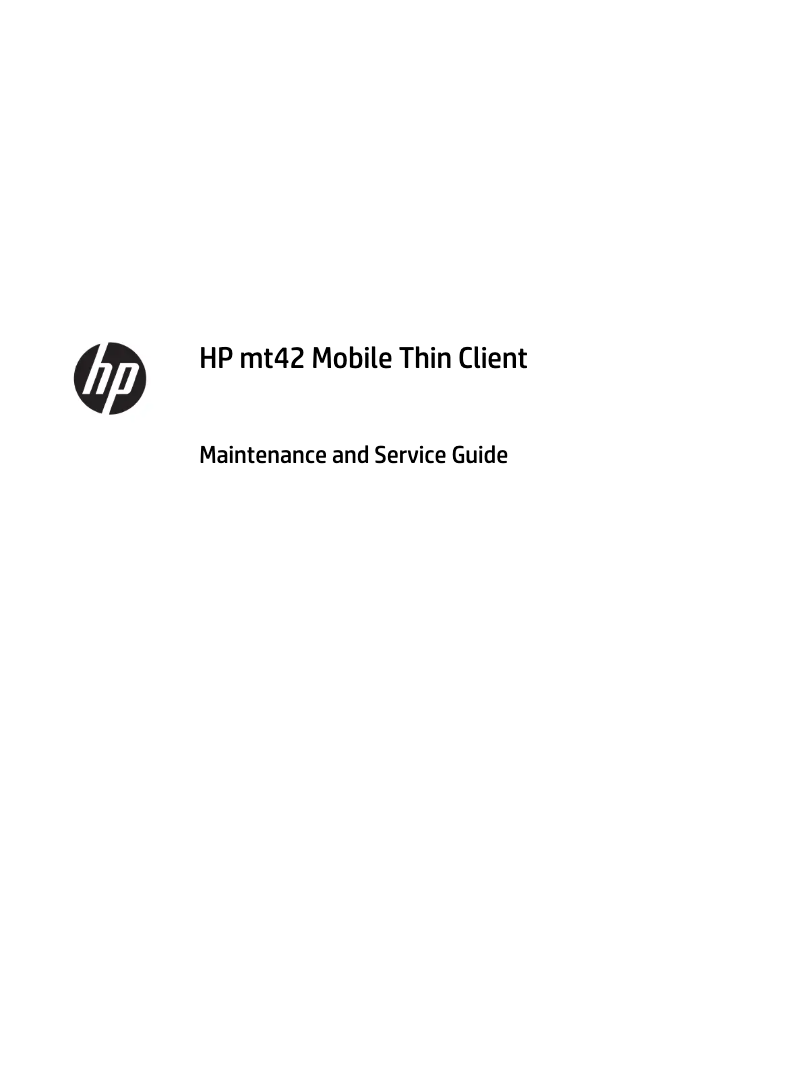 Page 1 of the manual User Manual HP mt42