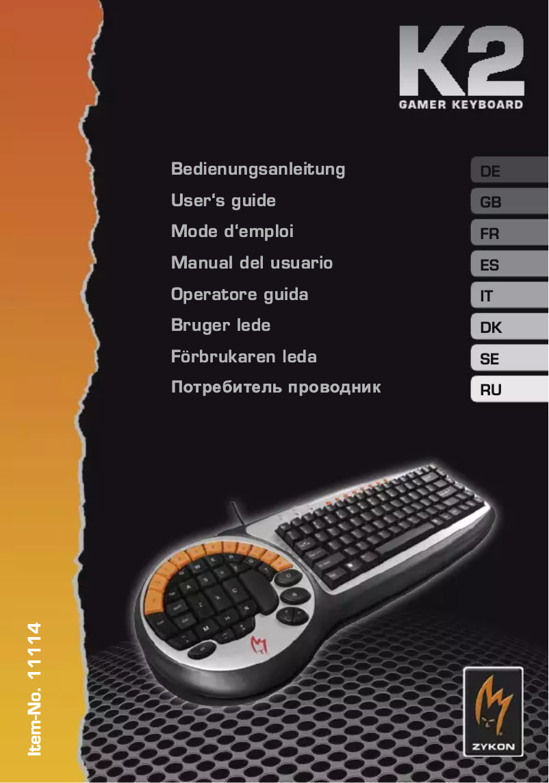 Page 1 of the manual User Manual Zykon K2