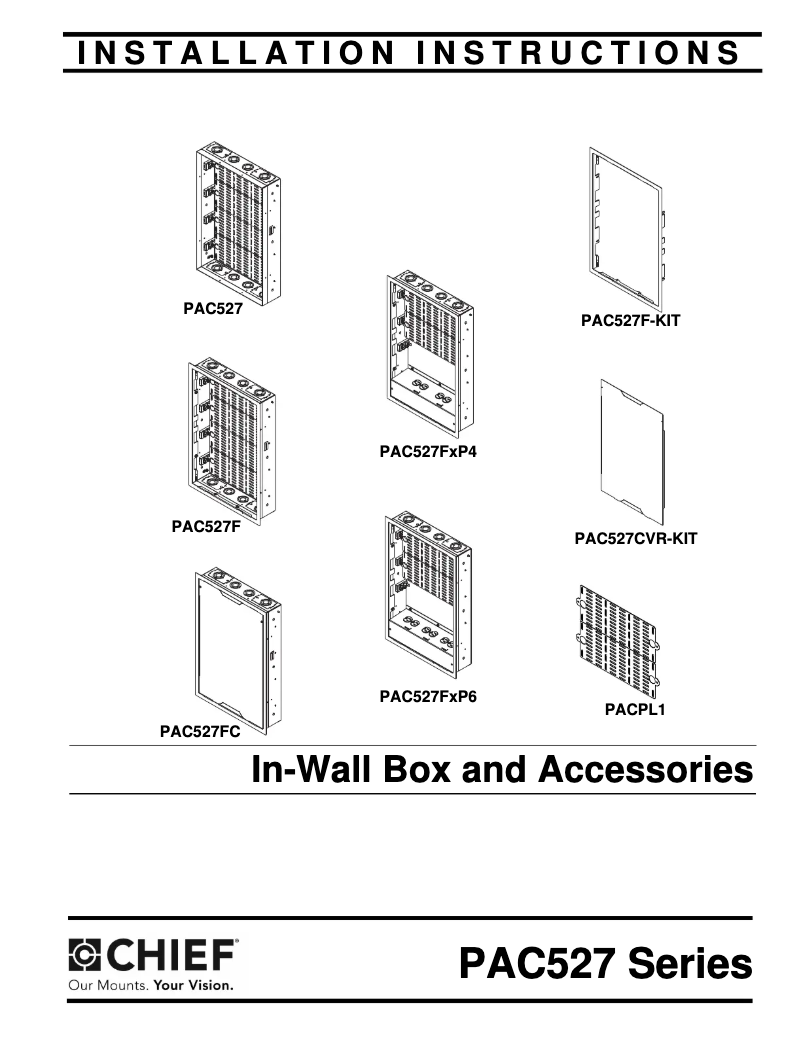 Page 1 of the manual User Manual Chief PAC527FW-KIT