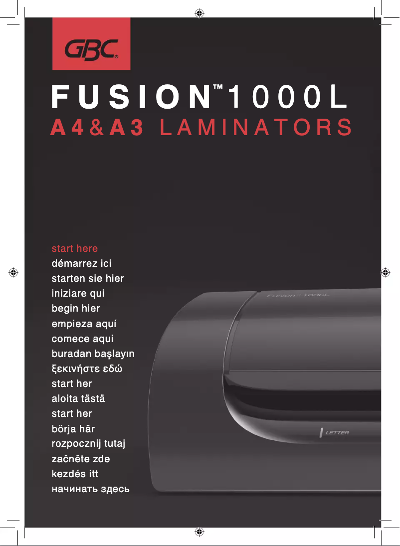 Page 1 of the manual User Manual GBC Fusion 1000L