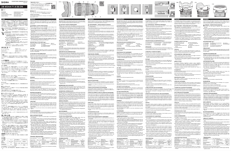 Page 1 of the manual User Manual Sigma 28-45mm F1.8 DG DN