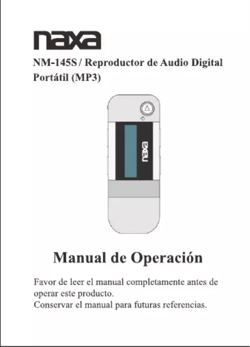 Page 1 of the manual User Manual Naxa NM-145S