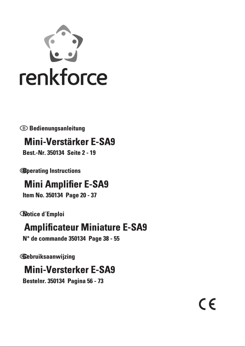 Page 1 of the manual User Manual Renkforce E-SA9