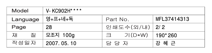 First page image of the manual for V-KC902HTQB
