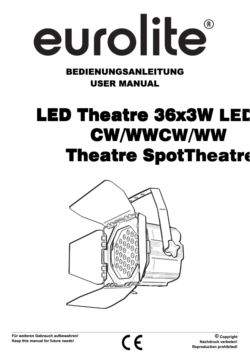 Page 1 de la notice Manuel utilisateur Eurolite LED Theatre 36x3W CW/WW
