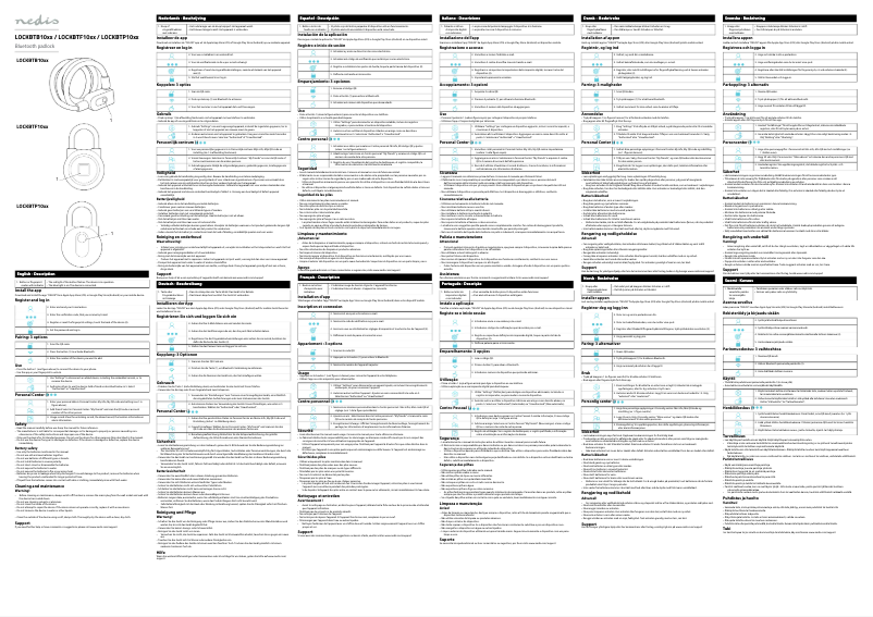 Page 1 of the manual User Manual Nedis LOCKBTB10BK