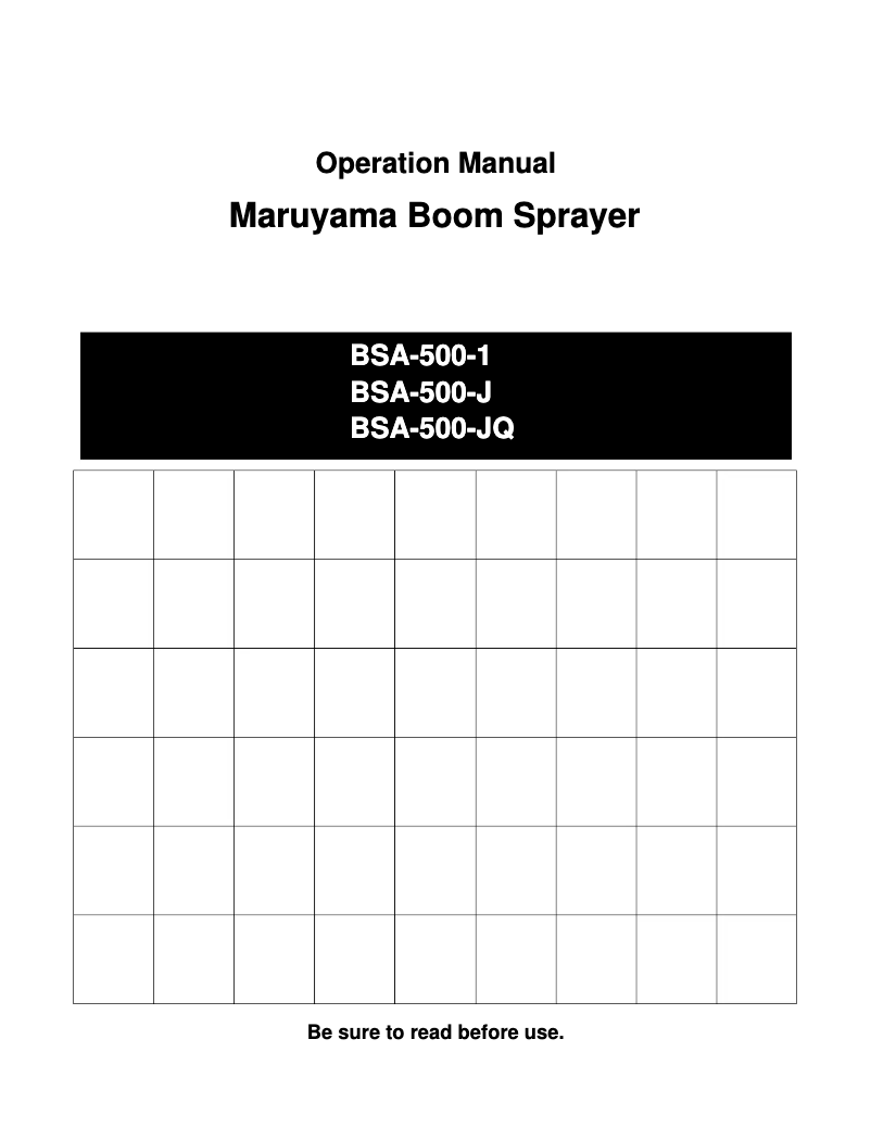 Page 1 of the manual User Manual Maruyama BSA-500
