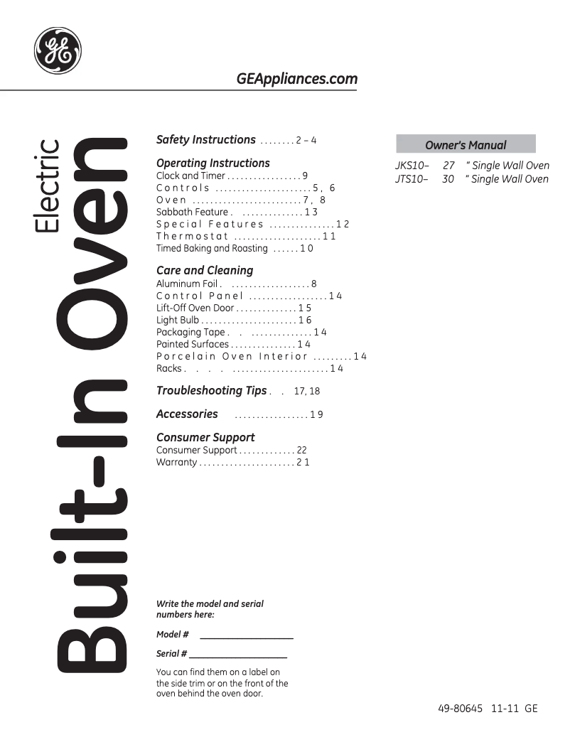 First page image of the manual for JKS10SPSS