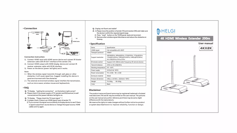 Page 1 of the manual User Manual HELGI HLG0688-200M