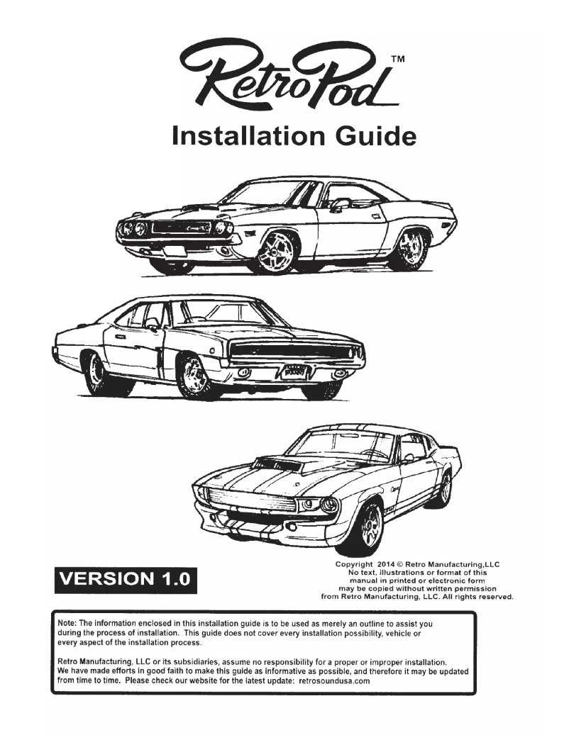 First page image of the manual for RetroPod RPOD6