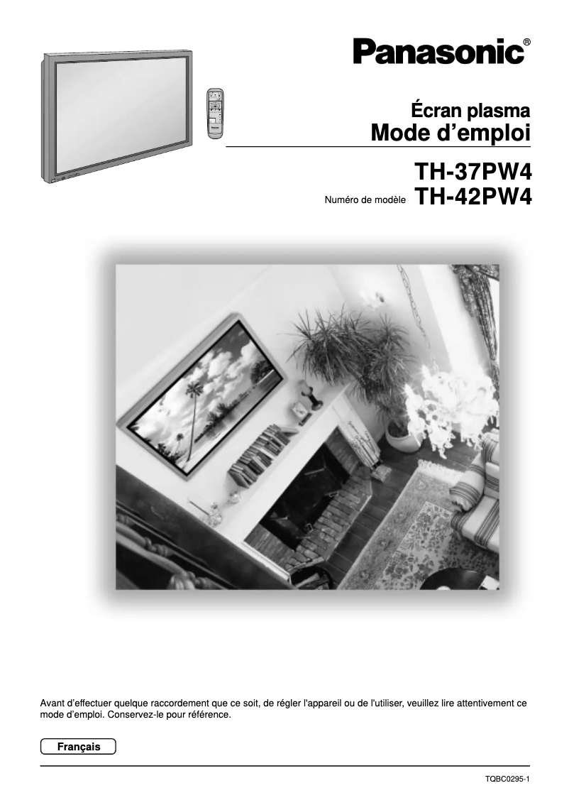 Page 1 of the manual User Manual Panasonic Viera TH-37PW4RZ