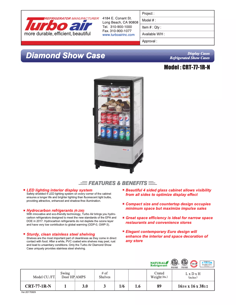 First page image of the manual for CRT-77-1R