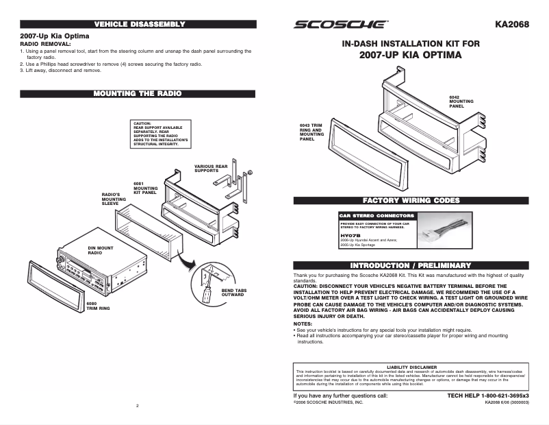 First page image of the manual for KA2068B