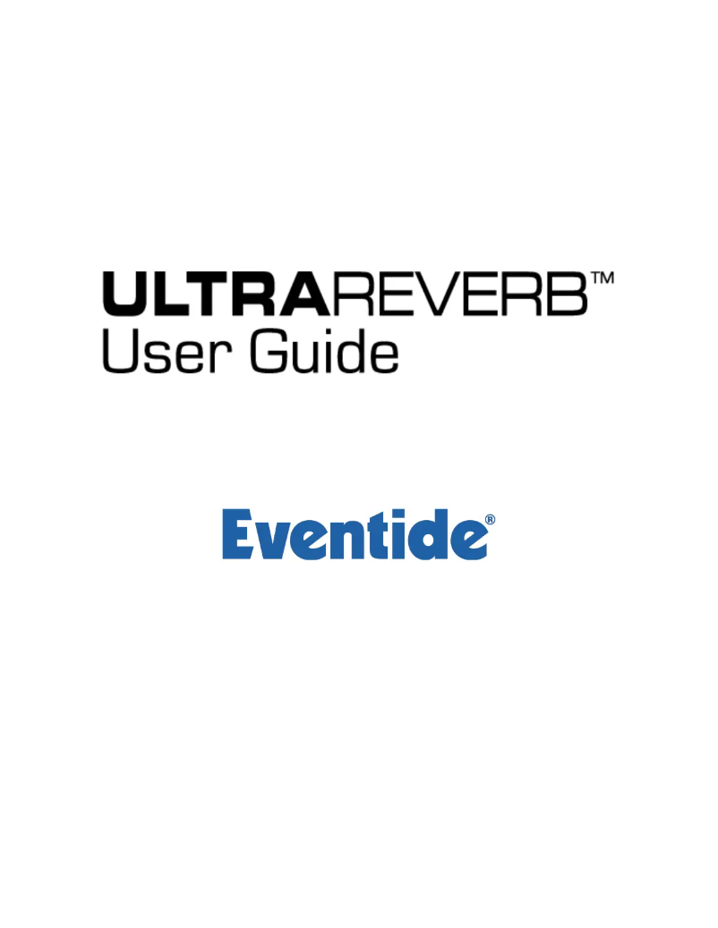 Page 1 de la notice Manuel utilisateur Eventide UltraReverb