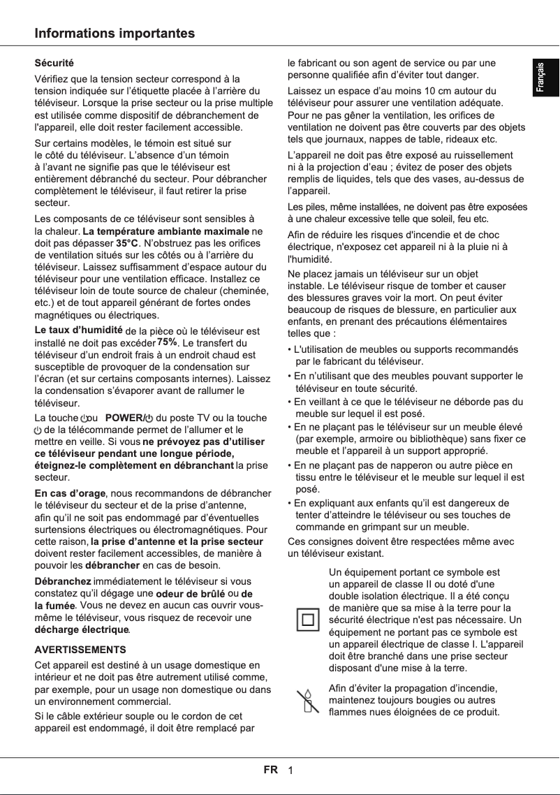 Page 1 of the manual User Manual Thomson 65UG6300