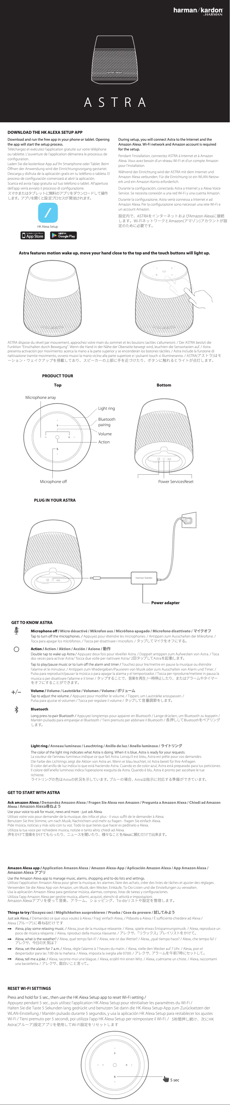 First page image of the manual for Astra