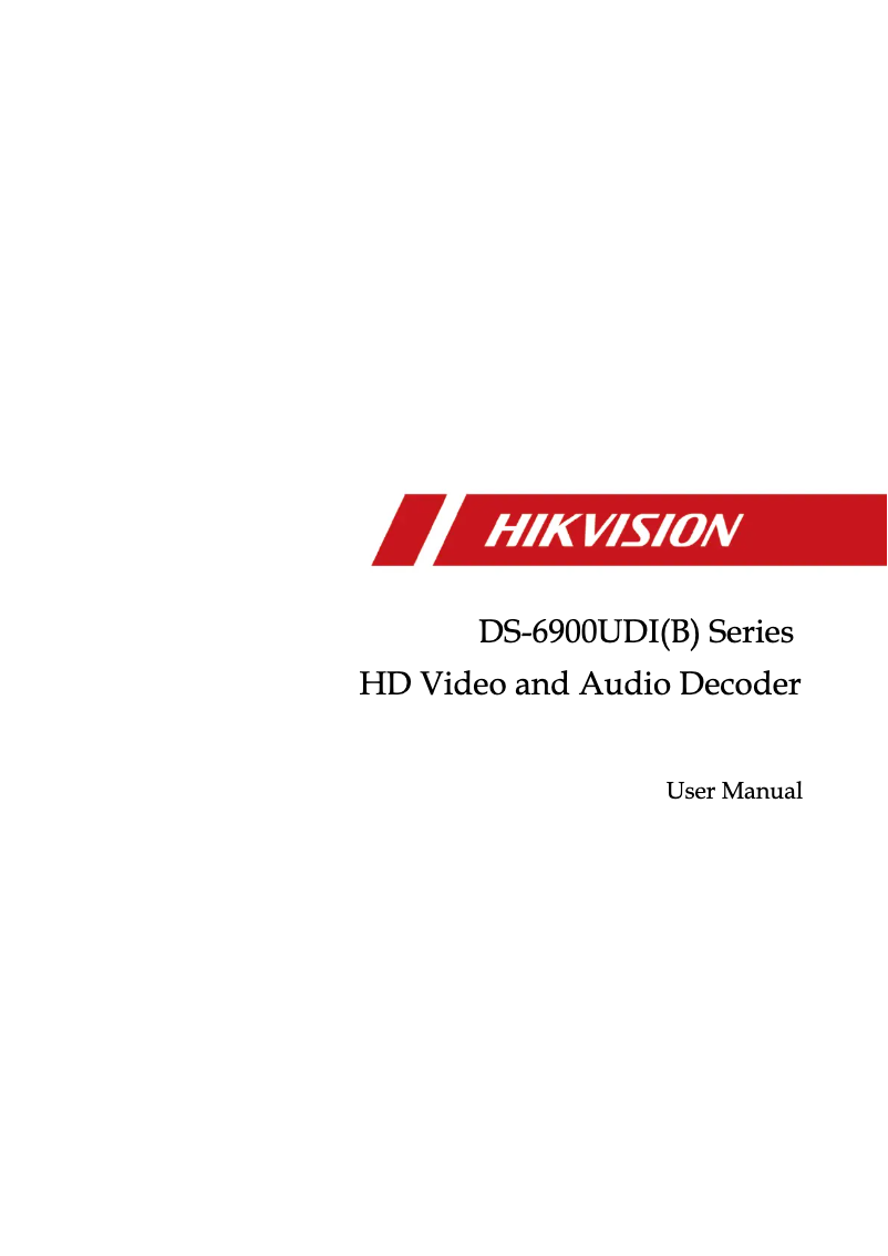 Page 1 of the manual User Manual Hikvision DS-6904UDI(B)