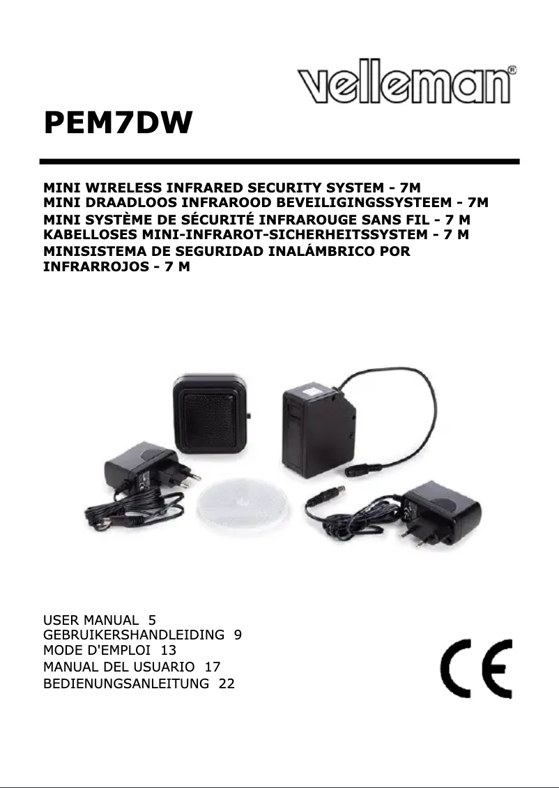 First page image of the manual for PEM7DW