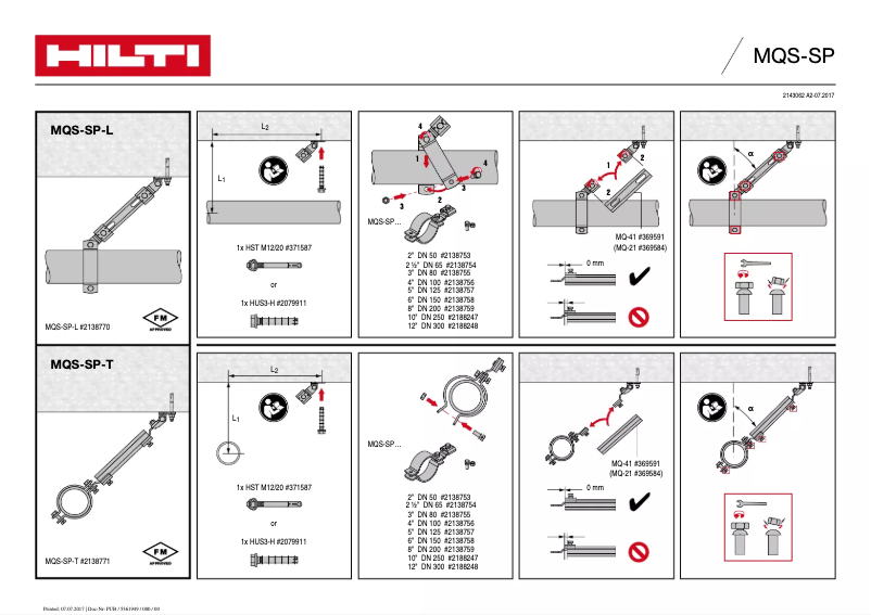 Page 1 of the manual Instructions / Assembly Hilti MQS-SP-T