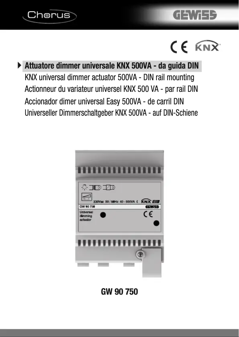 First page image of the manual for GW90750