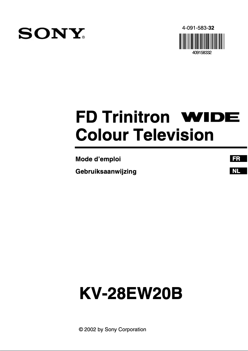 First page image of the manual for KV-28EW20