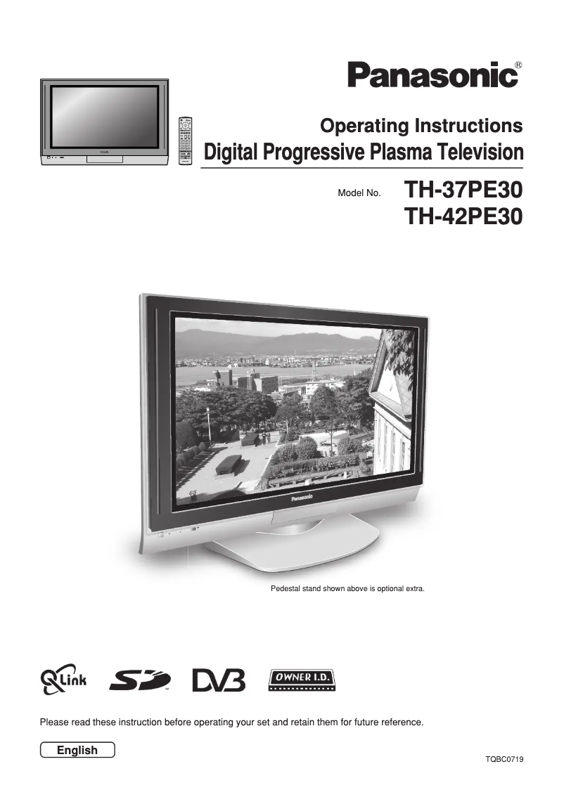 Page 1 of the manual User Manual Panasonic TH-37PE30B