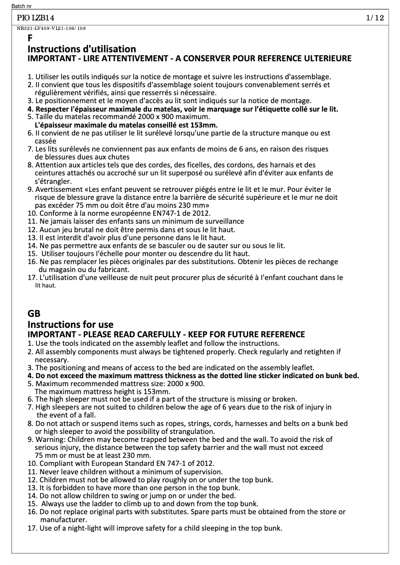 Page 1 of the manual User Manual Vipack Lena