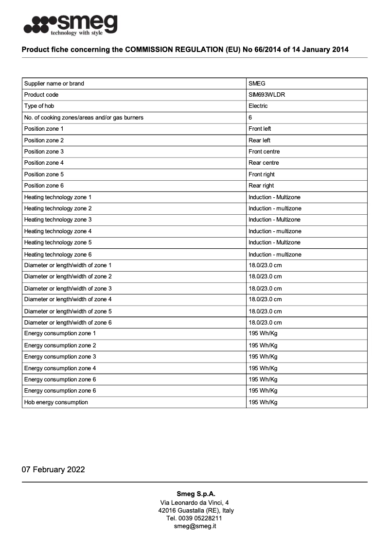 Page 1 of the manual Brochure Smeg SIM693WLDR