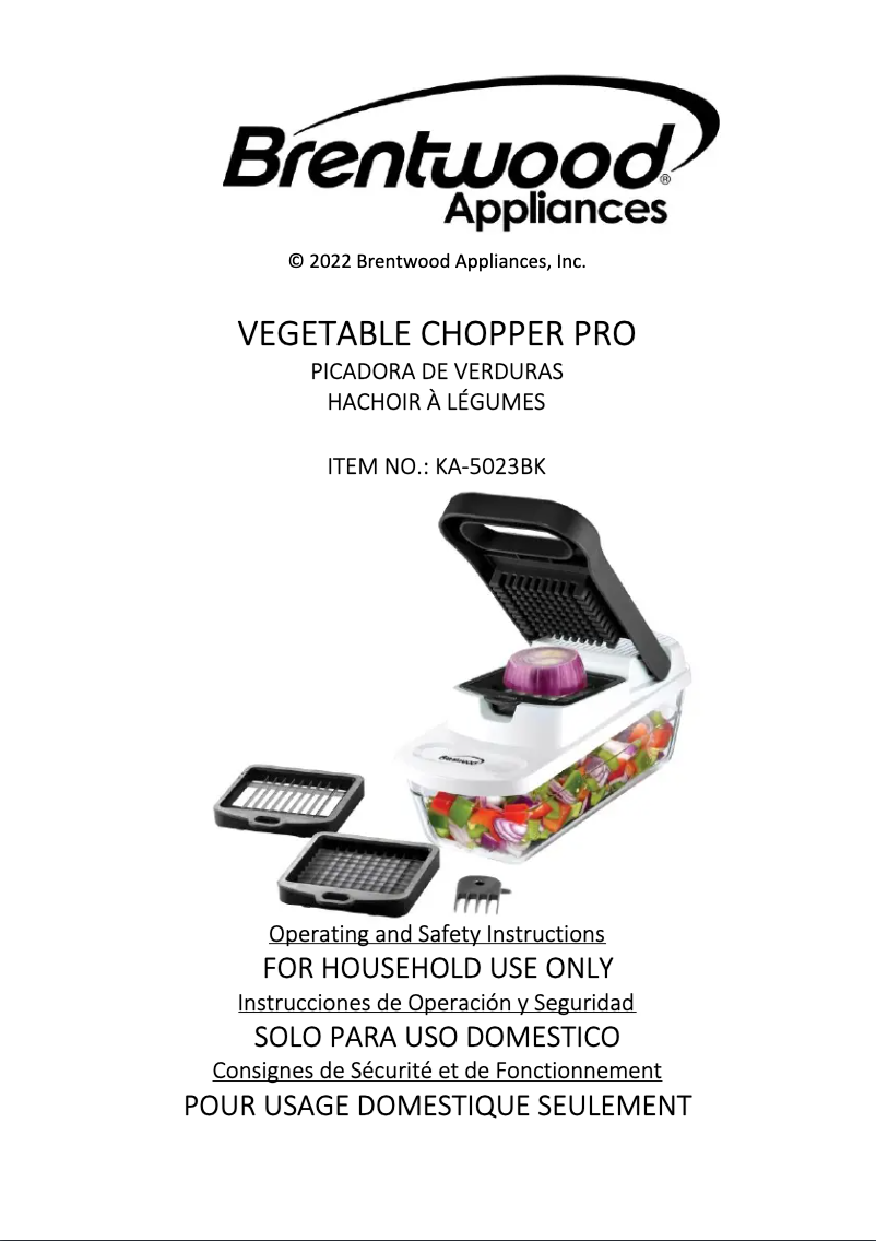Page 1 de la notice Manuel utilisateur Brentwood KA-5023BK