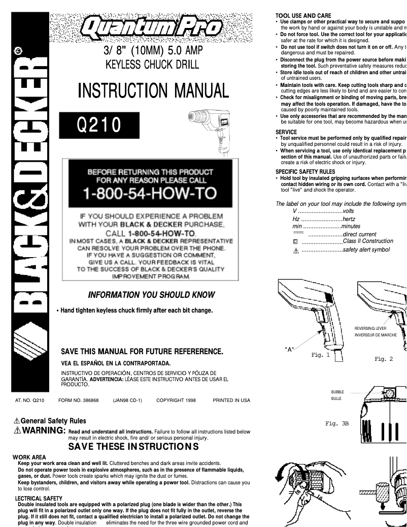 First page image of the manual for Q210