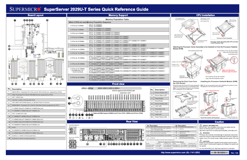 First page image of the manual for SuperServer 2029U-TR25M