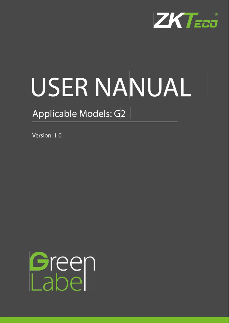 First page image of the manual for G2