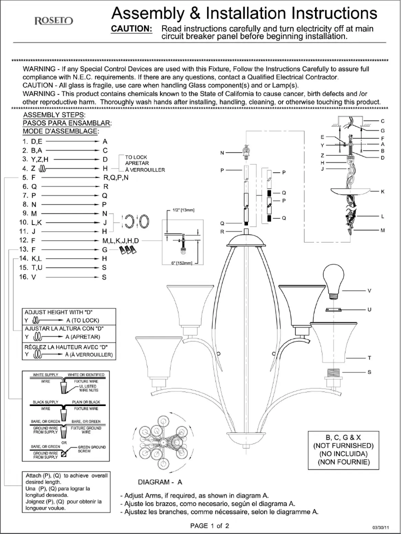 Page 1 of the manual User Manual Roseto Leah PCH4936ANTWHG