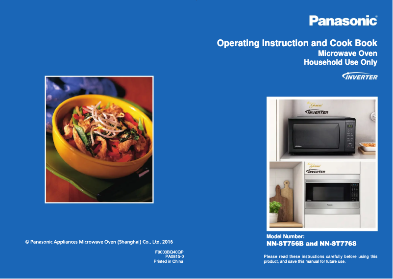 Page 1 of the manual User Manual Panasonic Inverter NN-ST776S