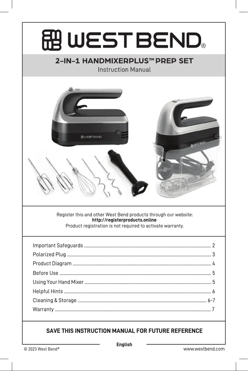 First page image of the manual for HMWB6SBK13