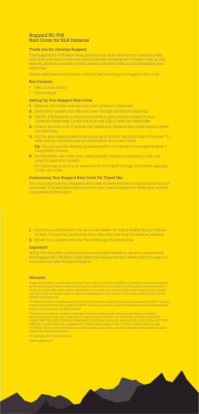 First page image of the manual for RC-P18