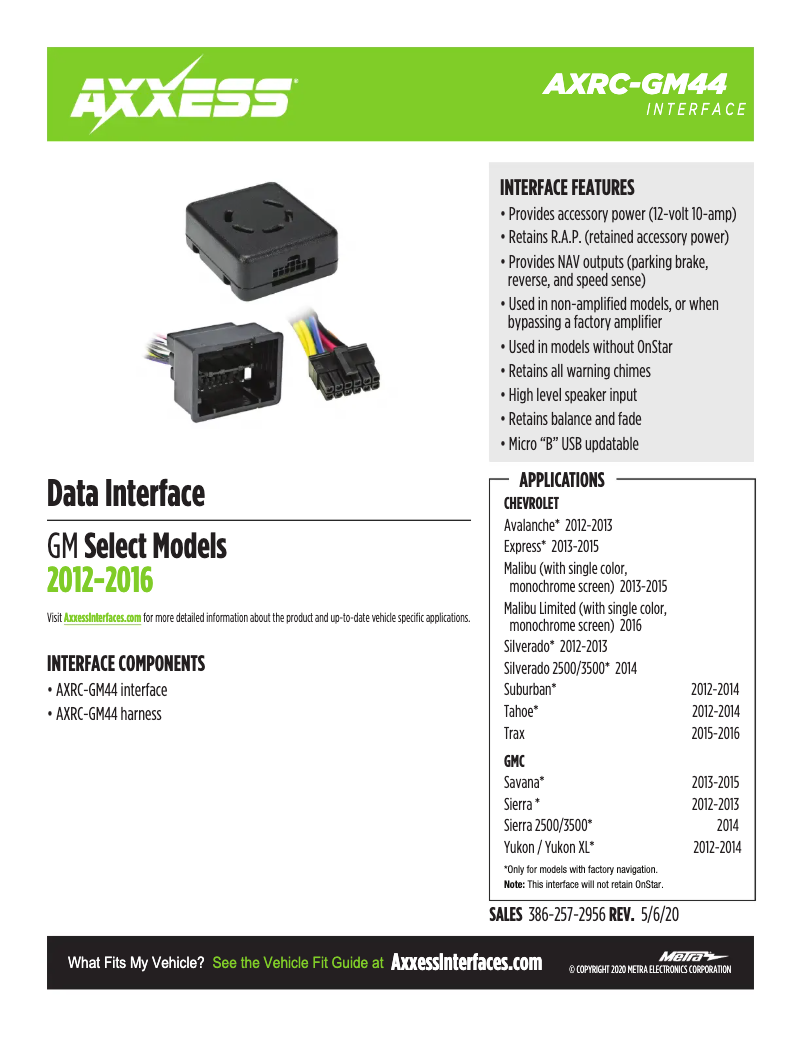 First page image of the manual for AXRC-GM44
