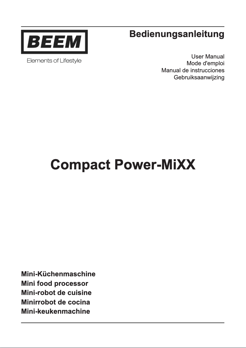 Image de la première page du manuel de l'appareil Compact Power Mixx
