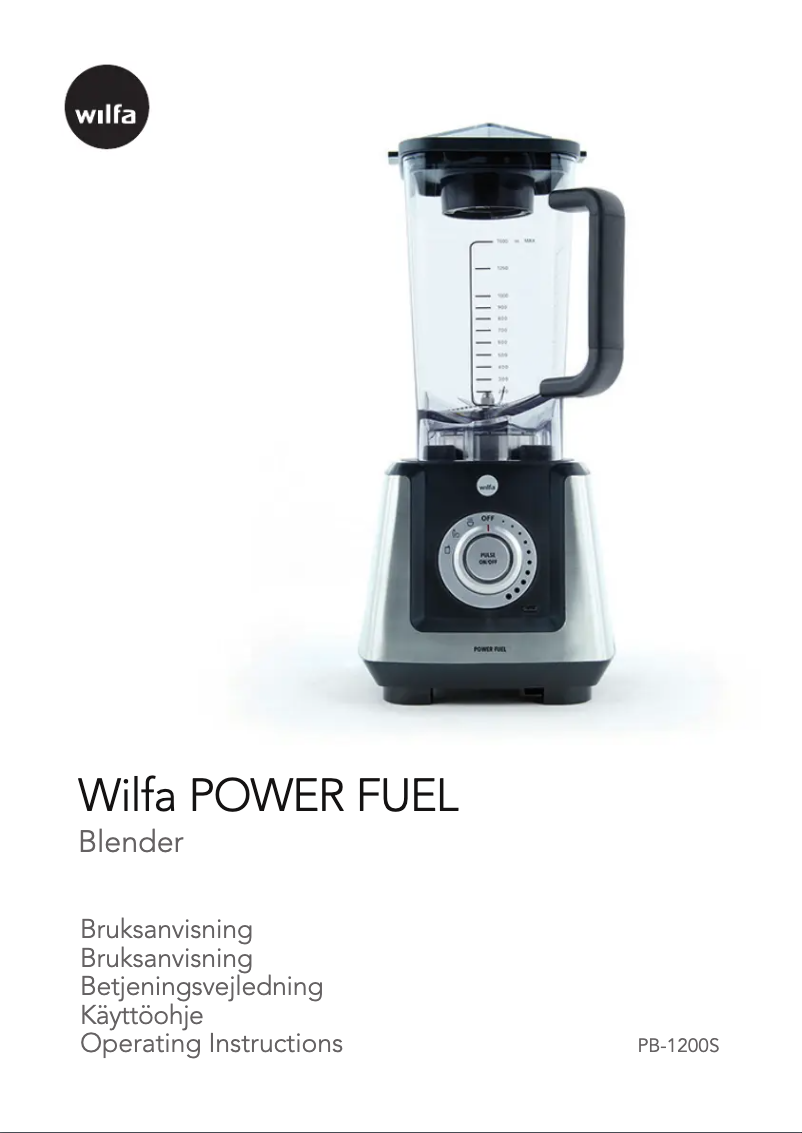 Page 1 de la notice Manuel utilisateur Wilfa Power Fuel PF-1200S